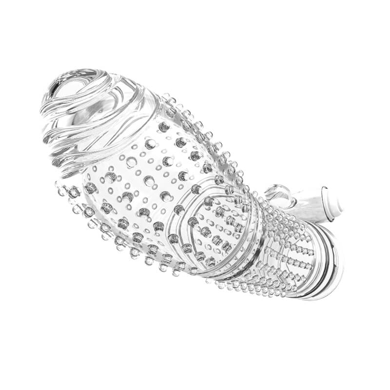 Capa Peniana em Silicone com Nódulos Massageadores e Cápsula Vibratória - Meteor Hammer |12,9 x 3,9 cm - 3