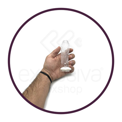 Foto 5 do produto Capa Peniana em Silicone com Nódulos Massageadores e Cápsula Vibratória - Meteor Hammer |12,9 x 3,9 cm