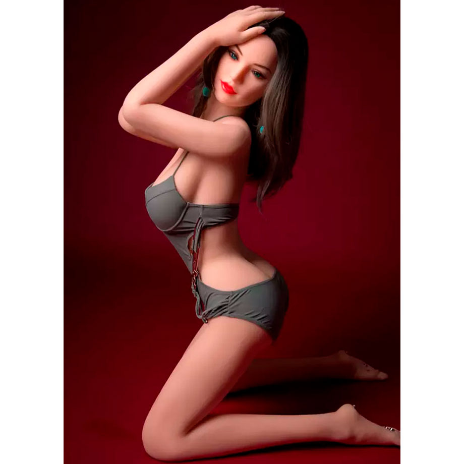 Mia - Boneca Realística em TPE com Pele Branca, Cabelo Longo, Olhos Verdes, Seios Fartos, Vértebras em Aço e Acessórios - 34 Kg e 1,56 Metros de Altura - 4