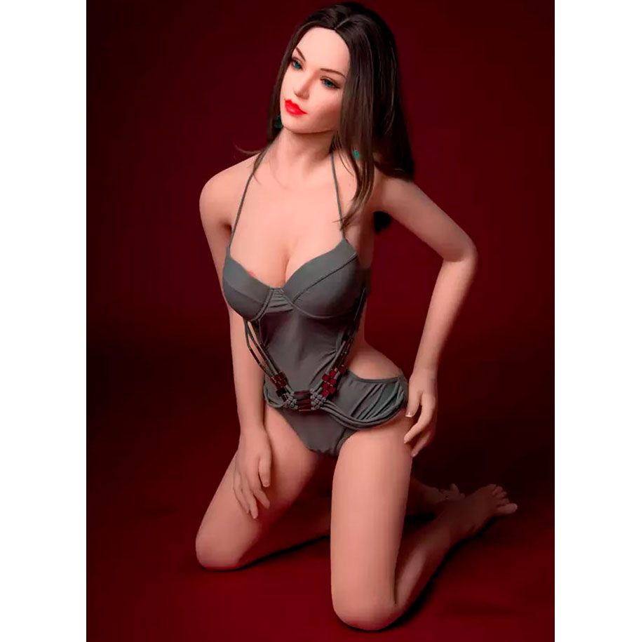 Mia - Boneca Realística em TPE com Pele Branca, Cabelo Longo, Olhos Verdes, Seios Fartos, Vértebras em Aço e Acessórios - 34 Kg e 1,56 Metros de Altura - 5