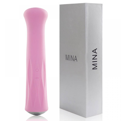 Foto 1 do produto Vibrador Recarregável com Forma de Bastão em Soft Touch com 9 Funções de Vibração, 3 Intensidades e Resistência a Água - Mina | 17,2 x 3,9 cm