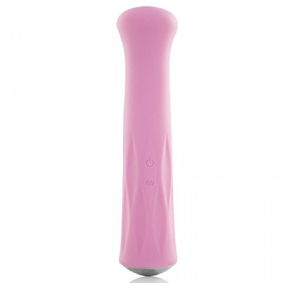 Foto 2 do produto Vibrador Recarregável com Forma de Bastão em Soft Touch com 9 Funções de Vibração, 3 Intensidades e Resistência a Água - Mina | 17,2 x 3,9 cm