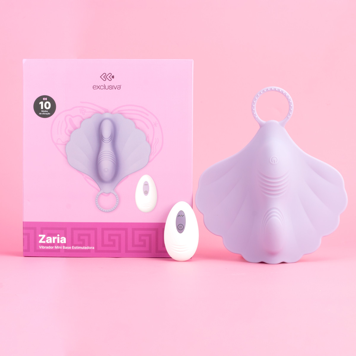 Mini Base Estimuladora no Formato de Concha em Silicone com 10 Modos de Vibração, Recarregável e Controle Remoto Sem Fio - Exclusiva Zaria | Disponível em 2 Cores - 2