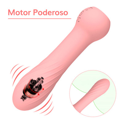 Foto 5 do produto Mini Bullet Recarregável em Silicone com 10 Modos de Vibrações - Essence Toys Pink Vibez | 10,8 x 2,9 cm
