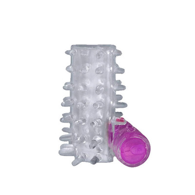 Mini Capa Peniana com Cerdas Massageadoras e Capsula Vibratória  - Sex | 5,5 x 3 cm