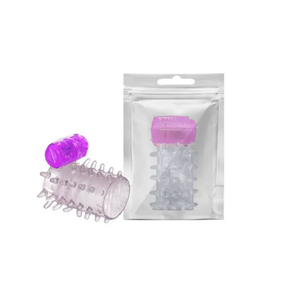 Mini Capa Peniana com Cerdas Massageadoras e Capsula Vibratória  - Sex | 5,5 x 3 cm