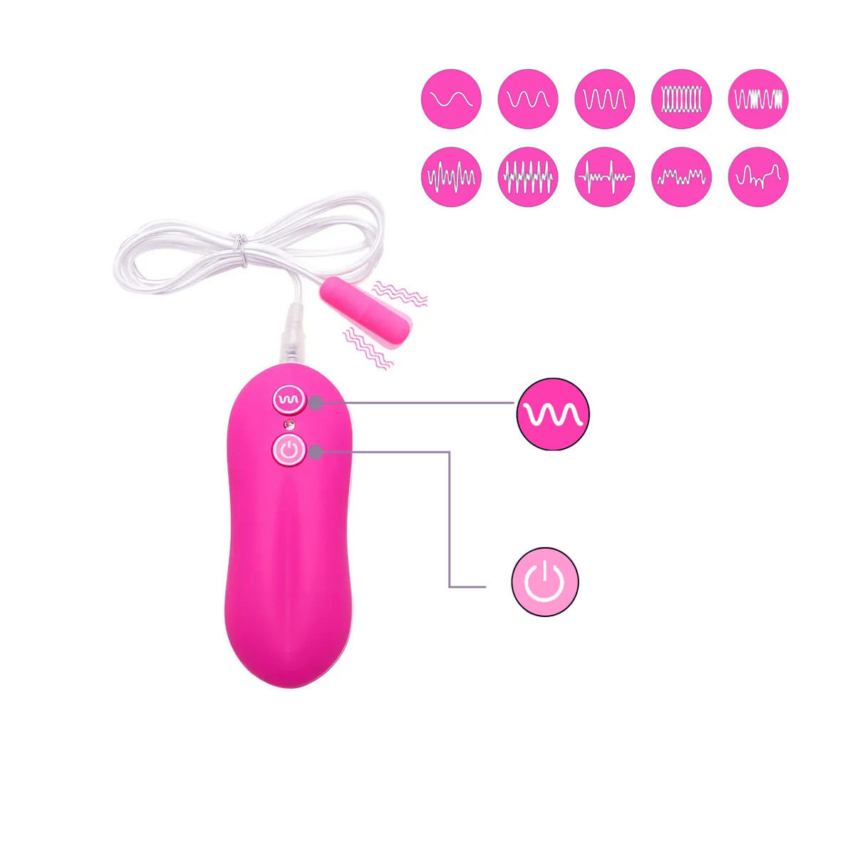 Mini Cápsula Vibratória com 10 Modos de Vibrações e Controle Remoto com Fio - Aphrodisia | 3 x 0,08 cm | Disponível em 2 Cores - 7