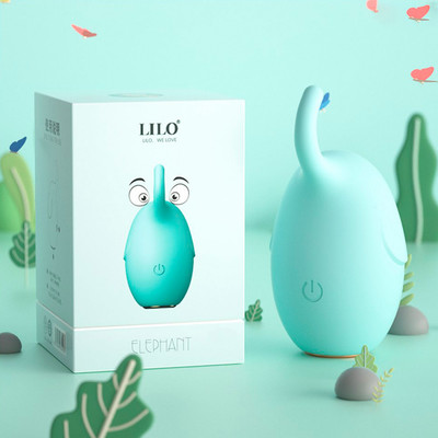 Foto 1 do produto Mini Estimulador de Clitóris no Formato de Elefante em Silicone com 10 Modos de Vibração e Carregamento via Cabo USB - Lilo Cute Elephant | 5,7 x 3,8 cm