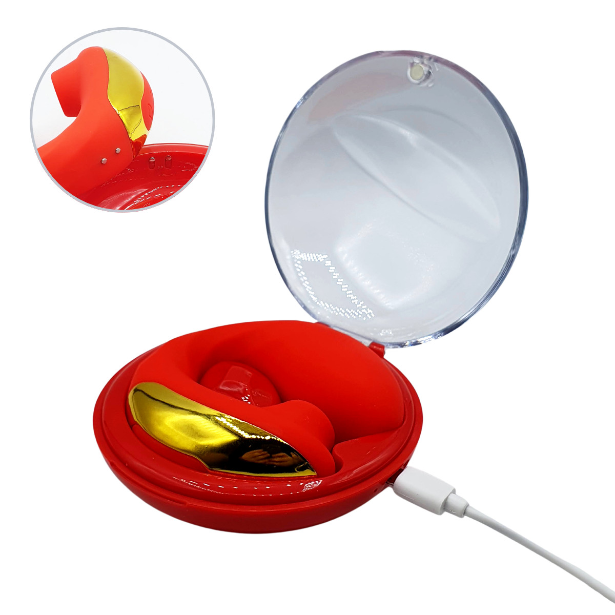 Mini Estimulador de Ponto G e Clitóris com Estojo Recarregável, 10 Modos de Vibração e 5 Intensidades de Sucção - Disponível em 2 Cores - 8