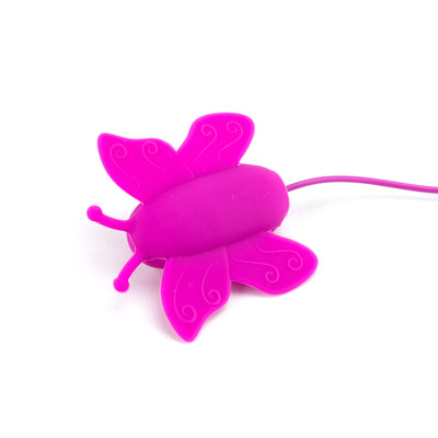 Foto 2 do produto Bullet Vibratório em Forma de Borboleta com 12 Modos de Velocidade e Controle Remoto com Fio - Mini Love Eggs | 4,7 x 2 cm