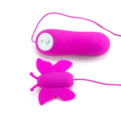 Foto 3 do produto Bullet Vibratório em Forma de Borboleta com 12 Modos de Velocidade e Controle Remoto com Fio - Mini Love Eggs | 4,7 x 2 cm