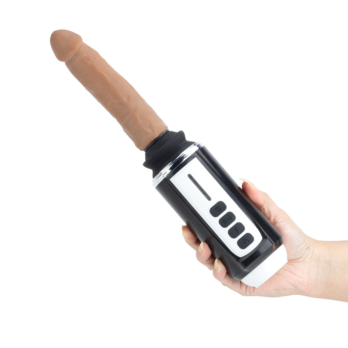 Mini Máquina do Sexo com Prótese Peniana Realista com 7 Vibrações, Movimentos de Vai e Vem, Função Aquecimento, Modo Turbo e Ventosa - Dibe Wolverine - 8
