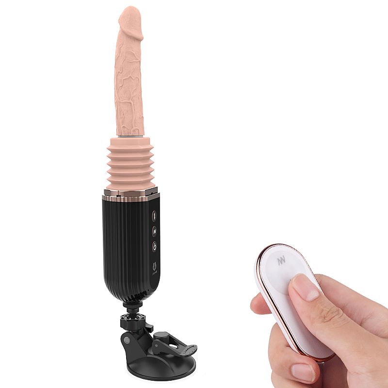 Mini Máquina do Sexo com Prótese Peniana Realista, 9 Vibrações, Movimento Vai e Vem, Função Aquecimento e Controle Remoto Sem Fio - S-hande Gatling Plus-RCT - 3