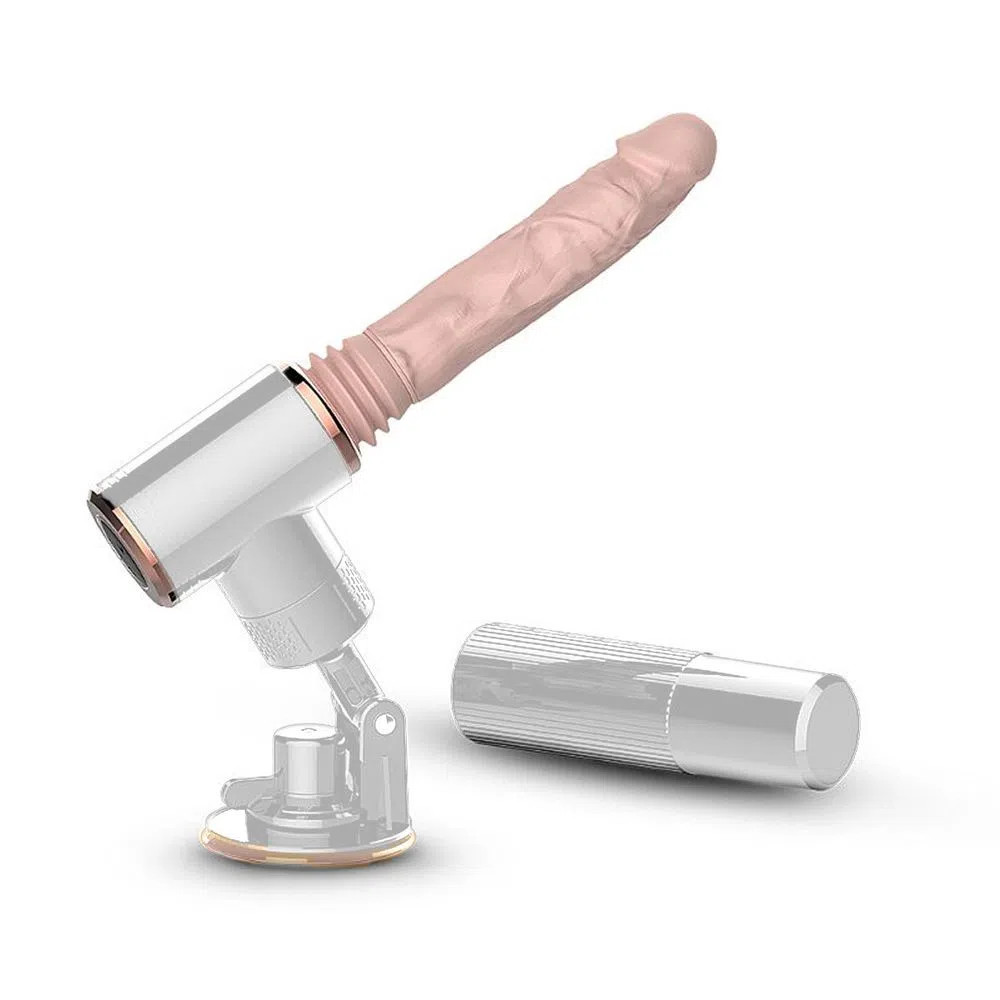 Mini Máquina do Sexo Recarregável com Prótese Peniana Realista, 7 Vibrações, Movimento Vai e Vem,  Função Aquecimento e Ventosa - Dibe Muscle | Disponível em 2 Cores - 7