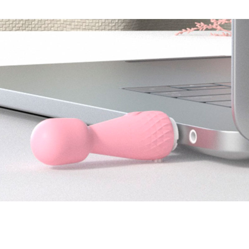 Mini Massageador Corporal em Silicone com 10 Modos de Vibração e Carregamento Via USB - Lilo | 10 x 2,4 cm | Disponível em 2 Cores - 6
