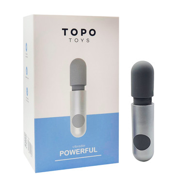 Mini Massageador em Silicone Macio, 10 Vibrações Potentes e Carregamento via Cabo USB - Topo Toys PowerFul | 11 x 2 cm