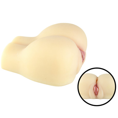 Mini Masturbador de Colo em Forma de Bunda com Vagina e Ânus Penetráveis em TPE - 17 x 16,5 cm