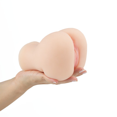 Mini Masturbador Feito em TPR com Bunda Empinada, Útero, Vagina e Ânus Penetráveis - Realistic Crazy Lion | 13 x 11,9 cm