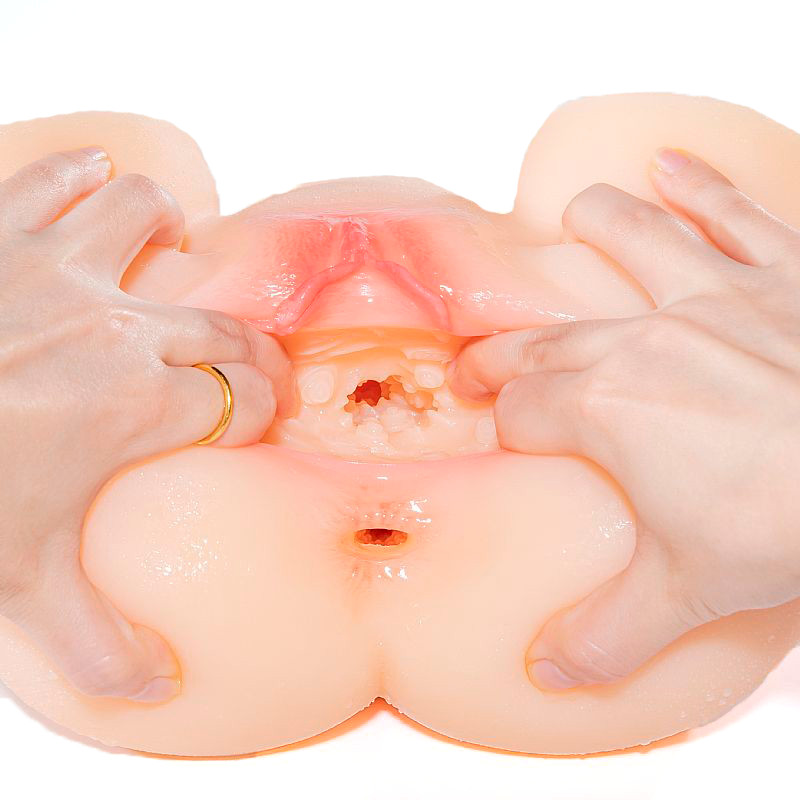 Mini Masturbador Feito em TPR com Vagina e Ânus Penetráveis e Nódulos Massageadores - SI | 18 x 16 cm - 5