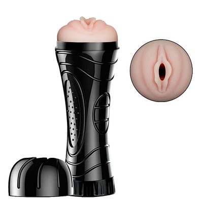 Mini Masturbador Lanterna com Formato de Vagina em TPE e Textura Interna - SI Elettra | 18 x 3 cm