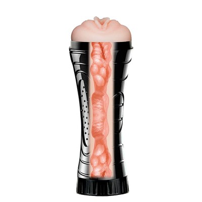 Foto 4 do produto Mini Masturbador Lanterna com Formato de Vagina em TPE e Textura Interna - SI Elettra | 18 x 3 cm
