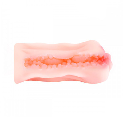 Mini Masturbador Masculino em TPE no formato de Vagina com Fissuras e Texturas Internas - Lilo | 11 x 3 cm