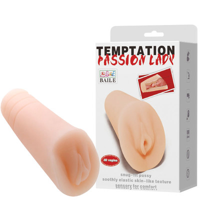 Foto 1 do produto Mini Masturbador Masculino em TPE com Formato de Vagina e Textura Interna - Temptation Passion Lady | 10 x 3,0 cm