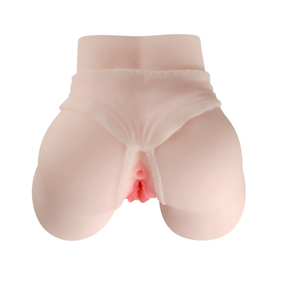 Mini Masturbador Realístico de Vagina e Ânus com Relevo de Calcinha - 15 x 14,5 cm - 3