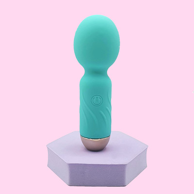 Foto 1 do produto Mini Varinha Mágica Massageadora em Silicone com 10 Modos de Vibração e Recarregável - SI Hero | 11 x 3,7 cm | Disponível em 4 Cores