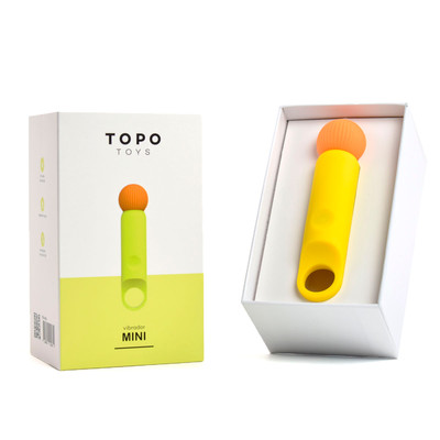 Mini Vibrador Massageador em Silicone com 10 Modos de Vibração e Carregamento via Cabo USB - Topo Toys | 12,8 x  3,1 cm