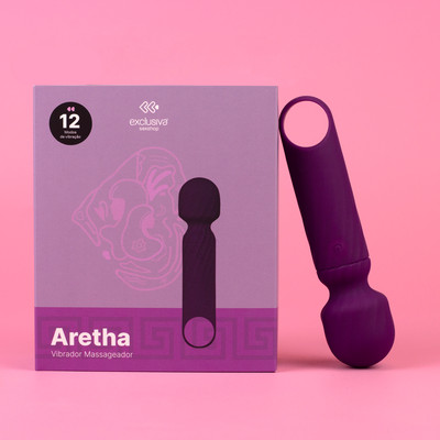 Foto 1 do produto Mini Vibrador Massageador em Silicone com 12 Modos de Vibração e Carregamento via Cabo USB - Exclusiva Aretha | 13,3 x 3,3 cm