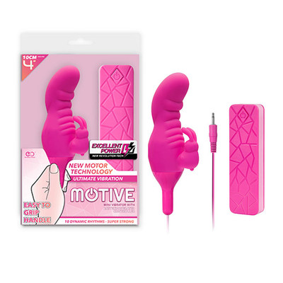 Mini Vibrador Rabbit de Ponto G e Clitóris com 10 Modos de Vibração e Controle Remoto com Fio - Motive Vibrator Bunny | 8 x 3,3 cm