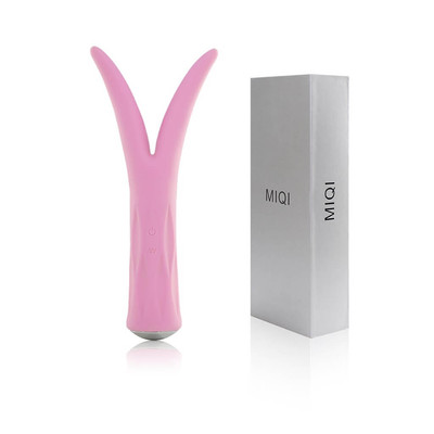 Miqi - Vibrador Ponta Dupla Recarregável com 7 Modos de Vibrações, à Prova D'Água17 X 4 CM