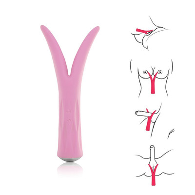 Miqi - Vibrador Ponta Dupla Recarregável com 7 Modos de Vibrações, à Prova D'Água17 X 4 CM