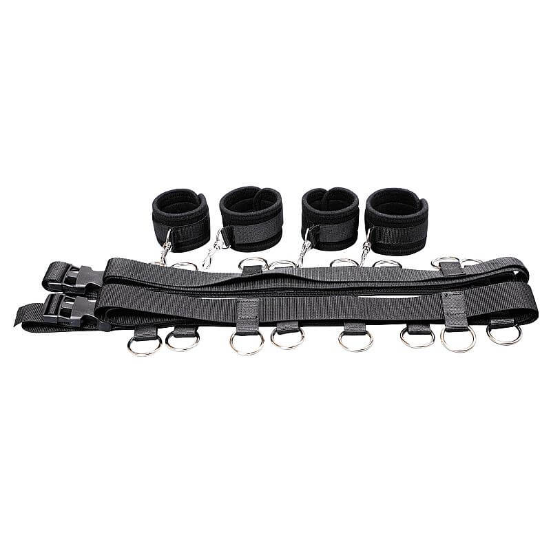 MJANU Bredroom Bondage - Kit Bondage com Par de Algemas e Tornozeleiras para Pulsos e Tornozelos com Distanciador - - 6