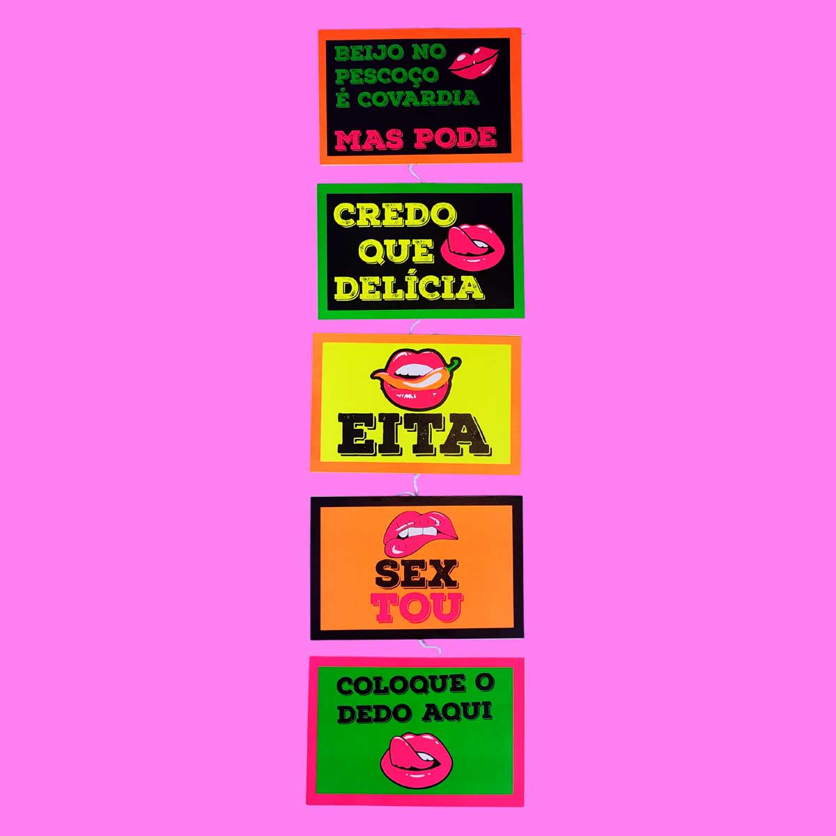 Mobile Plaquinhas Decorativas em Neon com Frases - FestaChic - 2