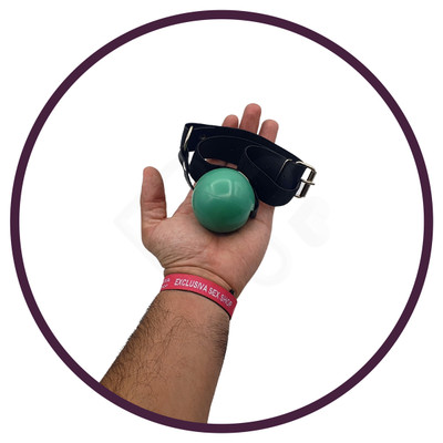 Foto 2 do produto Mordaça Bola com Regulagem em Couro - La Pimienta | Disponível em 8 Cores