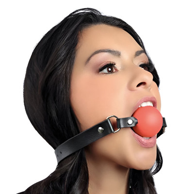 Mordaça Gag Ball com Regulagem em Couro Sintético - New Star Couros