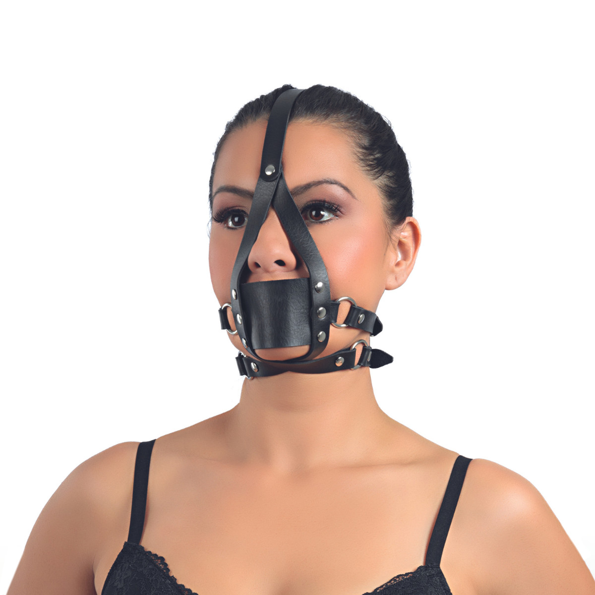 Mordaça Extreme em Couro Montana com Tiras Ajustáveis - New Star Couros | Tamanho Único - 3