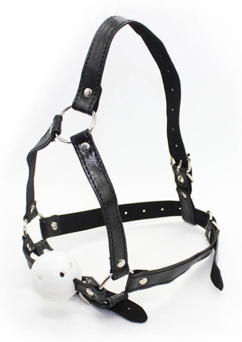 Mordaça em Forma de Bola Respirável com Testeira Regulável - 2