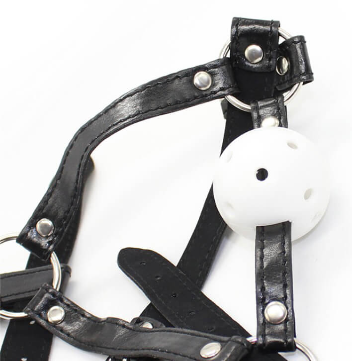 Mordaça em Forma de Bola Respirável com Testeira Regulável - 3