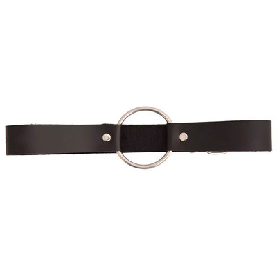 Mordaça Ring Gag em Couro Sintético Ajustável - Sexy Fantasy Linha Sado
