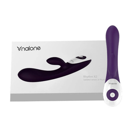 Nalone Rhythm X2 - Vibrador Estimulador de Ponto G e Clítoris Recarregável com 7 Modos de Vibração, Sensor de Som, Bluetooth e à Prova D'Água - 21 x 3,5 cm