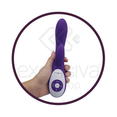 Vibrador Estimulador de Ponto G e Clítoris Recarregável com 7 Modos de Vibração, Sensor de Som e Aquecimento - Nalone Want - 21,8 x 3,4 cm