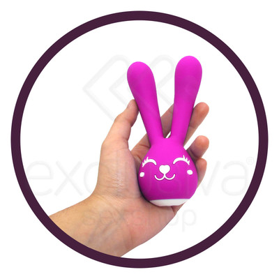 Foto 3 do produto Nancy - Vibrador Recarregável em Forma de Coelho com 20 Modos de Vibração - 13 x 5 cm | Cor: Rosa