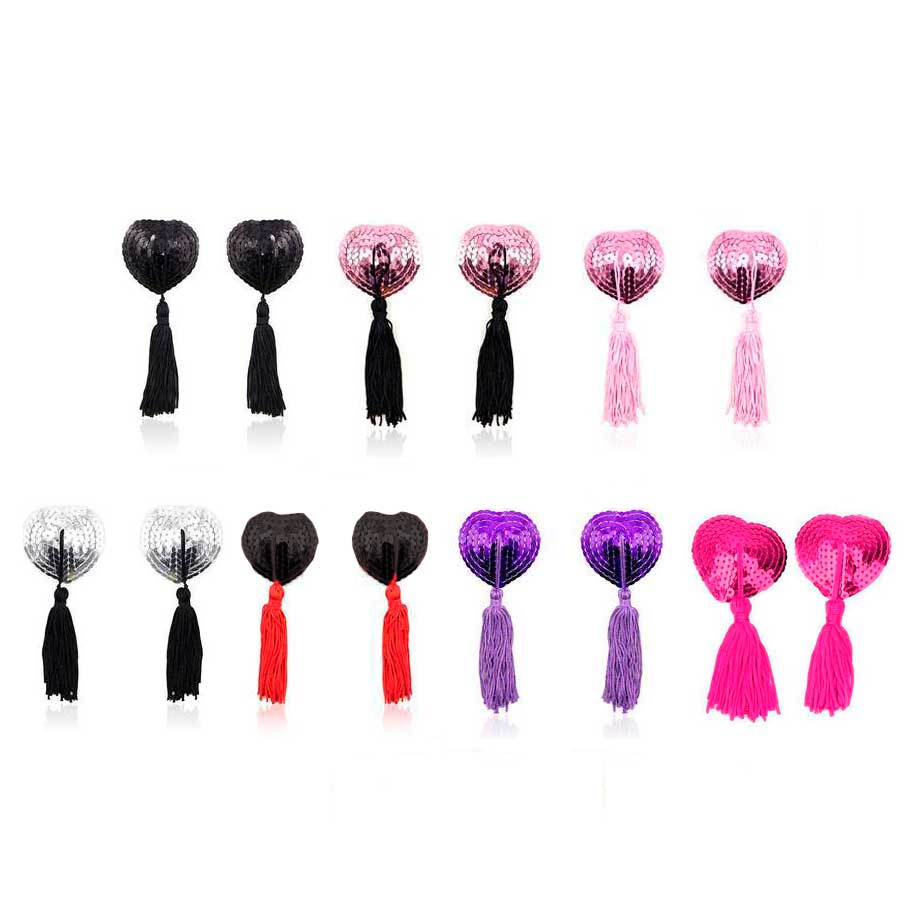 Nipple Cover Coração Pompom com Paete - Pleasure Dreams | Disponível em 8 Cores - 9