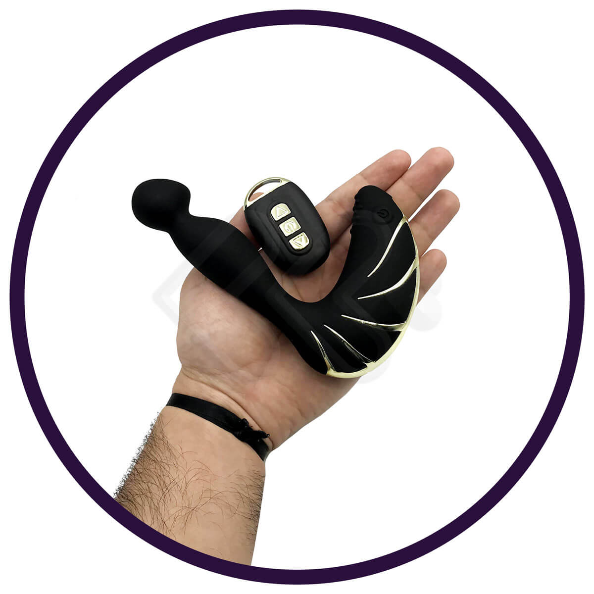 Nvtoys Conch Remote Control - Massageador Estimulador de Próstata e Períneo com 10 Modos de Vibração, 3 Intensidades Diferentes e Controle Remoto sem Fio - 11,2 x 2,9 cm - 6