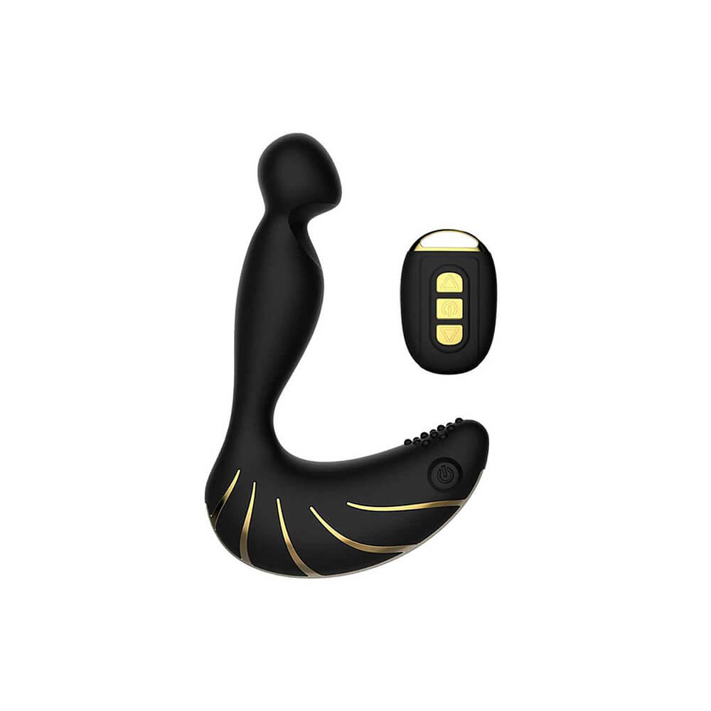 Nvtoys Conch Remote Control - Massageador Estimulador de Próstata e Períneo com 10 Modos de Vibração, 3 Intensidades Diferentes e Controle Remoto sem Fio - 11,2 x 2,9 cm - 2