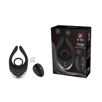 Foto 1 do produto Anel Peniano Recarregável em Silicone com 10 Modos de Vibração e 10 Níveis de Choques - Nvtoys Tide Remote Control Multi Vibrator