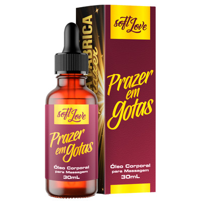 Foto 1 do produto Óleo Corporal para Massagem com Sensação de Aquecimento - Soft Love Prazer em Gotas | 30 ml